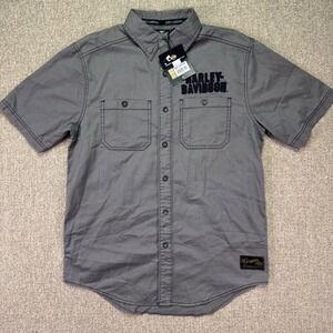 NWT Harley-Davidson Screamin' Eagle Shirt Men's Medium Grey Embroidered Logo